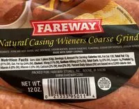Mängden socker i Natural Casing wieners coarse grind