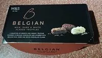 Mängden socker i Belgian milk, dark, and white flaked truffles