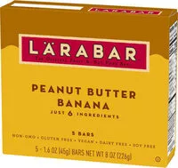 Mängden socker i Larabar peanut butter banana fruit nut bars gluten free vegan