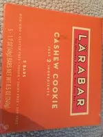 Mängden socker i Larabar fruit nut bar cashew cookie gluten free