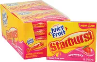 Mängden socker i Wrigley's starburst sugarfree gum strawberry
