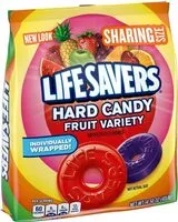 Mängden socker i Life savers fruit variety hard candy