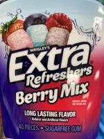Mängden socker i Extra refreshers berry mix