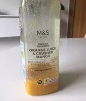 Mängden socker i Orange juice and crushed mango