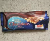Mängden socker i 5 nutty nougat Chocolate bars by Sainsbury's