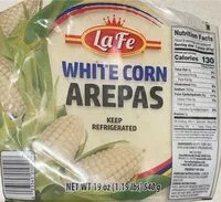 Mängden socker i White Corn Arepas