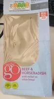 Mängden socker i Beef and Horseradish sandwich