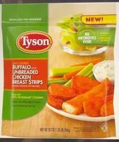Mängden socker i Unbreaded Buffalo Chicken Breast Strips
