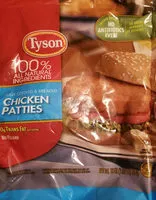 Mängden socker i All natural frozen chicken breast patties