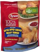 Mängden socker i Tyson batter dipped chicken breast tenders
