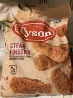 Mängden socker i Fully cooked breaded steak fingers shaped beef patties