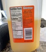 Mängden socker i Dierbergs 100% PURE ORANGE JUICE