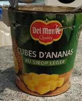 Mängden socker i Cubes d'ananas au sirop léger