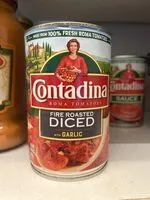 Mängden socker i Fire roasted diced roma tomatoes with garlic, garlic