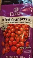 Mängden socker i Eden organic dried cranberries apple sweetened