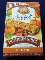 Mängden socker i Chewy Granola Bars, Pumpkin Spice