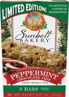 Mängden socker i Peppermint chocolate chip chewy granola bars