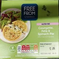 Mängden socker i Courgette feta and spinach pie - gluten free