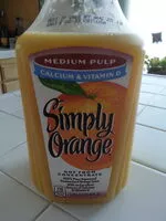 Mängden socker i Simply orange, 100% juice, orange