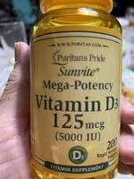Mängden socker i Vitamin D3 125mcg