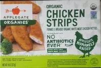 Mängden socker i Organic chicken strips formed & breaded