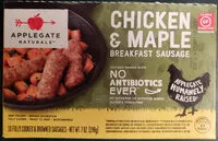 Mängden socker i Chicken & maple breakfast sausage, chicken & maple