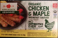 Mängden socker i Organic chicken & maple breakfast sausage, chicken & maple