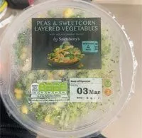 Mängden socker i peas and sweetcorn layered vegetables