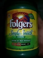 Mängden socker i Folgers Simply Smooth Decaf (medium)