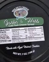 Mängden socker i Garlic and herb cold pack cheese spread