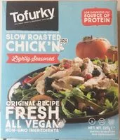 Mängden socker i Tofurky 10% Off Slow Roasted Chick'n Lightly Seasoned 227G (order 5 For Trade Ou
