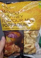 Mängden socker i Poppadums mango chutney flavour mini