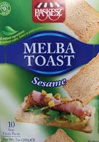 Mängden socker i Melba Toast Sesame