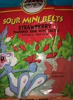 Mängden socker i Sour mini belts strawberry