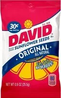 Mängden socker i David roasted and salted original sunflower seeds