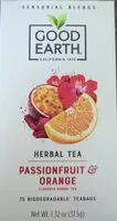 Mängden socker i Good Earth passion fruit orange herbal tea