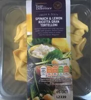 Mängden socker i Spinach & Lemon Ricotta Gran Tortelloni