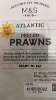 Mängden socker i Atlantic peeled prawns