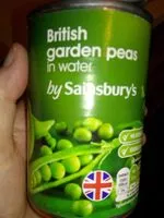 Mängden socker i British garden peas in water