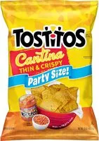 Mängden socker i Tostitos Cantina Thin and Crispy Party Size Tortilla Chips 15 Ounce Plastic Bag