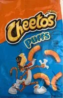 Mängden socker i Cheese flavored puffs snacks