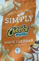 Mängden socker i Simply white cheddar cheese flavored snacks puffs