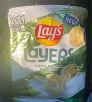 Mängden socker i Layers sour cream & onions flavored