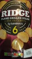 Mängden socker i Ridge flame grilled steak ridge cut crisps