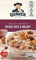 Mängden socker i Instant oatmeal raisin date walnut