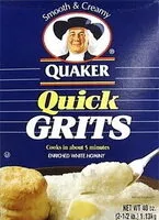 Mängden socker i Quaker quick minute grits ounce paper box