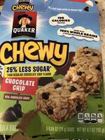 Mängden socker i Chewy Granola Bars, Chocolate Chip