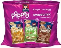 Mängden socker i Popped rice snacks variety caramel corn