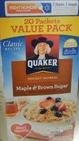 Mängden socker i Quaker maple brown sugar instant oatmeal count