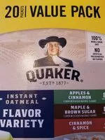 Mängden socker i Quaker instant oatmeal variety pack
